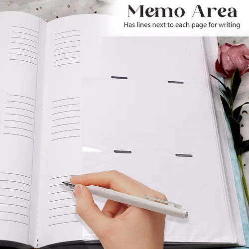 Miniatura 4 de Holoary Álbum de fotos de 4 x 6 pulgadas, 300 fotos, 3 imágenes por página, área de escritura de notas para cada bolsillo, con ventana de marco