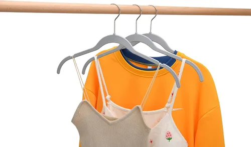 Miniatura 9 de Quality Hangers Perchas de plástico que no son de terciopelo para la ropa, juego de perchas resistentes para ropa, perchas para armario que ahorran
