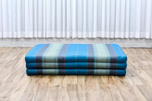 Miniatura 5 de Leewadee - Colchón tailandés plegable grande, 82 x 46 x 3 pulgadas, cama de invitados, cama triple plegable, cojín de masaje tailandés TV asiento