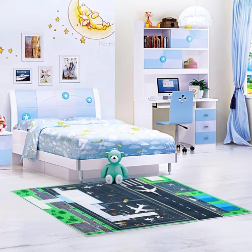 Miniatura 6 de Alfombra de dormitorio infantil de 31 a 47 pulgadas, alfombra creativa de diversión para el aeropuerto, alfombra suave para niños, bonita alfombra