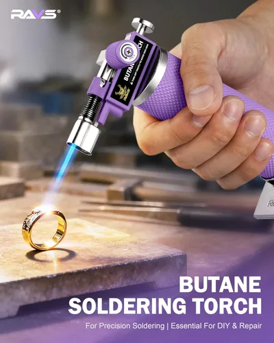 Miniatura 5 de Antorcha de butano RAVS, antorchas de soldadura con 2 modos de llama, antorcha de cocina con llama ajustable, antorchas de soldadura industriales