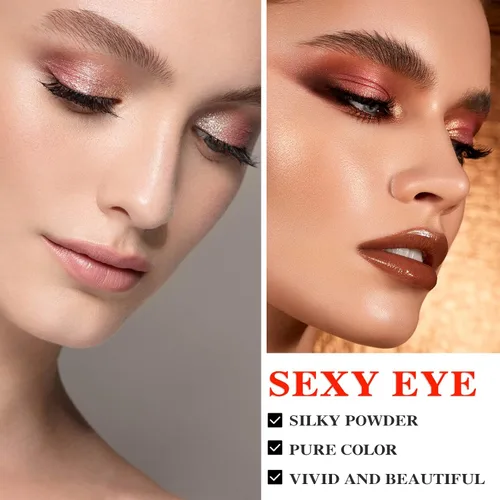 Miniatura 3 de Paleta de sombra de ojos desnudos de 10 colores, paleta de sombra de ojos mate nude, paleta de sombra de ojos con pigmento de purpurina natural, A+B