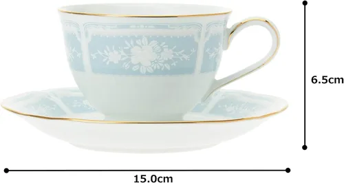Miniatura 8 de Noritake Y9587A/1507 - Taza y platillo (café y té combinado) 220cc Racewood dorado azul porcelana fina