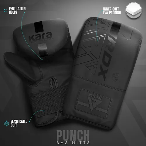 Miniatura 6 de RDX Saco de boxeo de doble ángulo de 4 pies con guantes y cadena colgante de 6 paneles – Uppercut & Body Shot Bolsa de boxeo pesada para Muay Thai