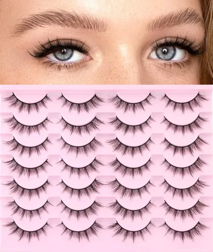 Miniatura 23 de Pestañas Postizas de Aspecto Natural Pestañas de Visón Sintético Wispy Pestañas de Ojo de Zorro que Parecen Extensiones Pestañas de Visón 3D