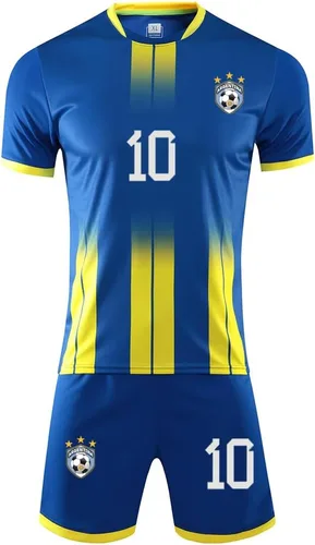 Miniatura 2 de ELTONYA MESSii - Camiseta de fútbol argentina para niños y niños de la Copa Mundial 2022 HOMAwy Football Sports Team Shirt&Shorts Kit Uniforme