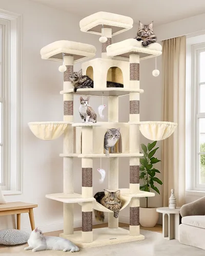 Globlazer Torre grande para gatos de interior, torre para gatos de 80 pulgadas para múltiples gatos adultos, árbol XXL para gatos con poste