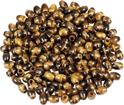 Miniatura 11 de SUNYIK Abalorios sueltos de jade amarillo con agujero grande (0.236 pulgadas), cuentas europeas para pulseras y joyas, paquete de 20 Jade
