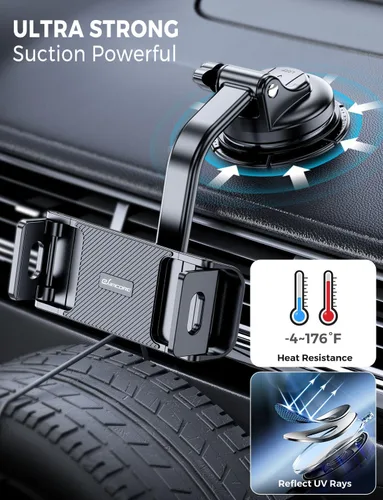 Miniatura 3 de eSamcore Soporte para Tablet para Salpicadero de Coche, Soporte de Montaje en Parabrisas para iPad y Soporte Plegable para Teléfono con Abrazadera