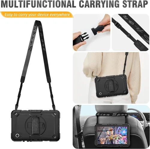 Miniatura 7 de HXCASEAC Funda para Samsung Galaxy Tab A9 de 8,7 pulgadas, protectora con protector de pantalla/correa de mano/soporte para bolígrafo, resistente a