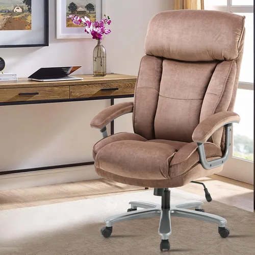 Miniatura 8 de CLATINA Silla de oficina ejecutiva ergonómica grande y alta con tapizado giratorio de 800 libras, alta capacidad, altura ajustable, acolchado