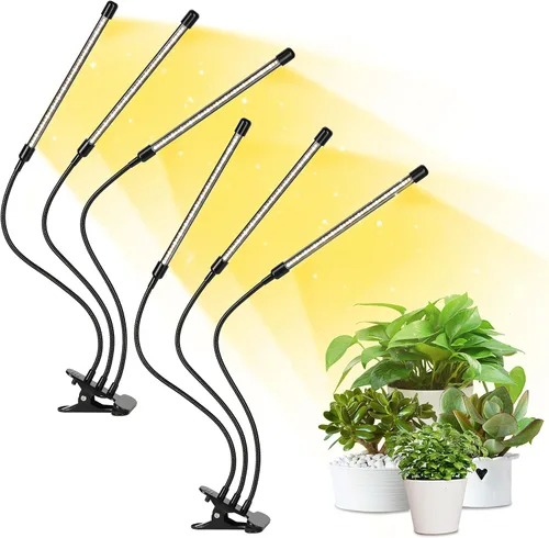 Miniatura 28 de iPower 21 Luz LED de Crecimiento con Espectro Completo para Plantas de Interior, Cuello de Cisne Ajustable, 3 Modos de Luz y 10 Niveles Regulables