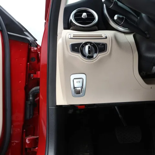 Miniatura 4 de YIWANG para Mercedes Benz W213 E GLC Clase C W205 2015-2020 ABS cromado mate cubierta de freno de mano electrónica
