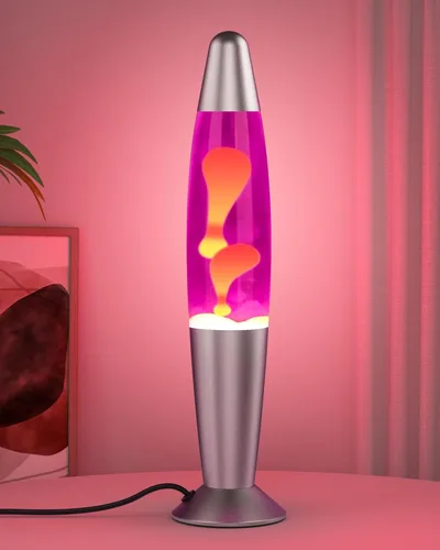 Lámpara de movimiento LED rosa para adultos y niños, lámparas de movimiento líquido con flujos de cera amarilla, lámpara de luz nocturna para el