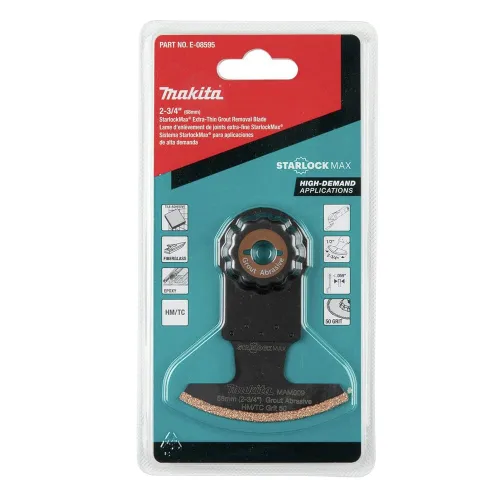 Miniatura 3 de Makita E-08595 StarlockMax® Multiherramienta oscilante de metal duro de 2-3/4" con carburo de tungsteno 50 Grit Grout y hoja de sierra segmentada