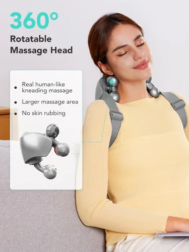 Miniatura 3 de SKG H7 - Masajeador de cuello ultra inalámbrico para aliviar el dolor de tejido profundo, regalos del día del padre, masajeador shiatsu ajustable