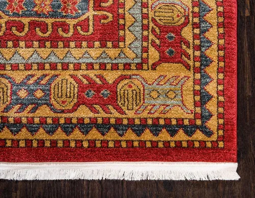 Miniatura 9 de Unique Loom Sahand Collection - Alfombra tradicional geométrica roja (2 pies 2 pulgadas x 3 pies)
