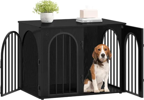 Miniatura 20 de Hzuaneri - Muebles de madera para perros de 26.8 pulgadas, jaula de interior para perros pequeños, jaulas resistentes decorativas para mascotas