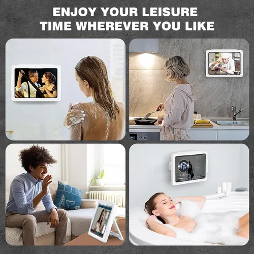 Miniatura 9 de MoKo Soporte para tablet de ducha, soporte elástico impermeable para iPad para todos los dispositivos de hasta 11 pulgadas, soporte de pared