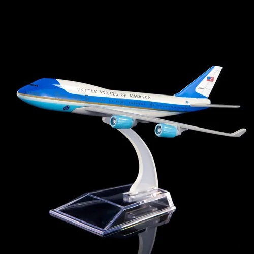 Miniatura 4 de 24-Hours The Air Force One 747 Modelo de Avión de Metal de Aleación 747 Regalo de Cumpleaños Modelos de Aviones Regalo de Navidad 1:400