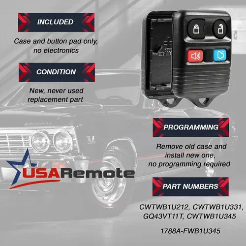 Miniatura 4 de Funda y almohadilla para control remoto de entrada sin llave para Ford, Lincoln, Mercury, Mazda