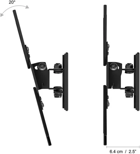 Miniatura 3 de AVF MRL22-A Soporte de pared para monitor de inclinación y giro, se adapta a pantallas de hasta 39", 44 libras, VESA 75x75–200x200, inclinación