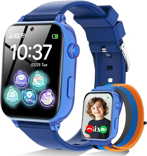 MOKAST Reloj inteligente para niños y niñas, reloj para niños de 4 a 12 años, relojes con pantalla táctil con 15 juegos, cámara de video,