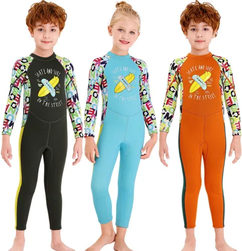 Miniatura 7 de Traje de neopreno de cuerpo completo para niños y niñas, traje de baño térmico de 0.098 pulgadas para niños pequeños, jóvenes, adolescentes, manga