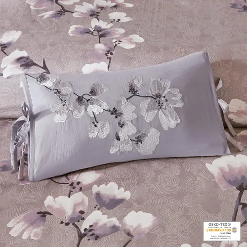 Miniatura 2 de N Natori Sakura - Almohada decorativa oblonga de algodón bordada, 12 x 20 pulgadas, 12 x 20 pulgadas