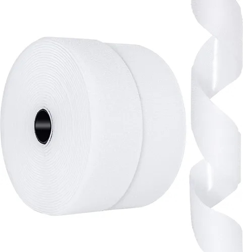 Miniatura 8 de Rollo de cinta adhesiva de gancho y bucle de 1 pulgada x 26 pies, cierre adhesivo de respaldo, tiras adhesivas de nylon resistentes para Negro