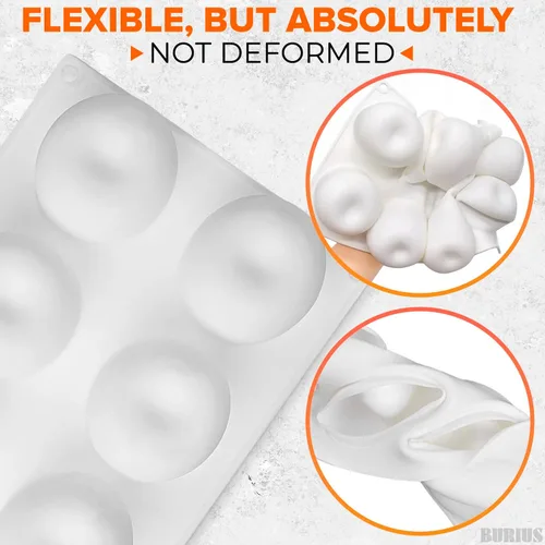 Miniatura 7 de Molde de silicona de manzana de 8 cavidades, molde de manzana de 11.22 x 6.69 x 2.3 pulgadas para hornear vacaciones, mousse, pasteles, gelatina