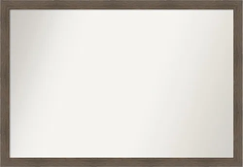 Miniatura 404 de Amanti Art Espejo de pared personalizado no biselado (24 x 27 pulgadas), marco estrecho de nogal chipre - varios tamaños personalizados - Espejo