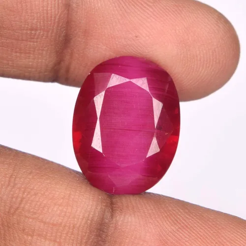 Miniatura 6 de GEMHUB Piedra preciosa suelta rubí rojo natural 25.50 Ct certificado rubí rojo natural, piedra preciosa suelta de rubí facetado FA-100, Gema