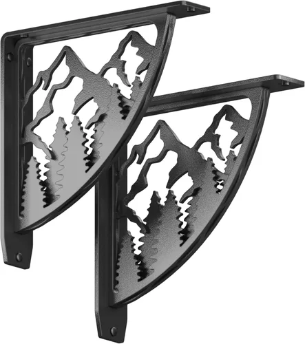 Miniatura 25 de Starby Angel Oak - Kit de soporte de estante resistente, 8 x 8 pulgadas, juego de dos soportes de metal para estanterías, estantes de madera, repisa