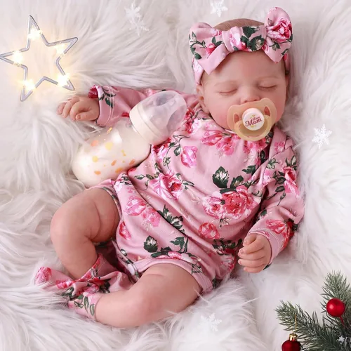 Miniatura 9 de BABESIDE Muñecas Reborn de bebés recién nacidos realistas - Muñecas de bebés niñas recién nacidas que duermen, cuerpo suave, de la vida real