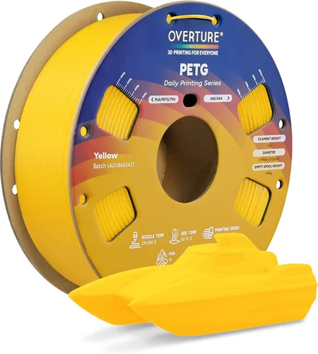Miniatura 41 de OVERTURE - Filamento PETG de 1/16 de pulgada (1.75 mm) para impresora 3D y FDM, bien enrollado, duradero, carrete de 4.4 libras, dureza firme