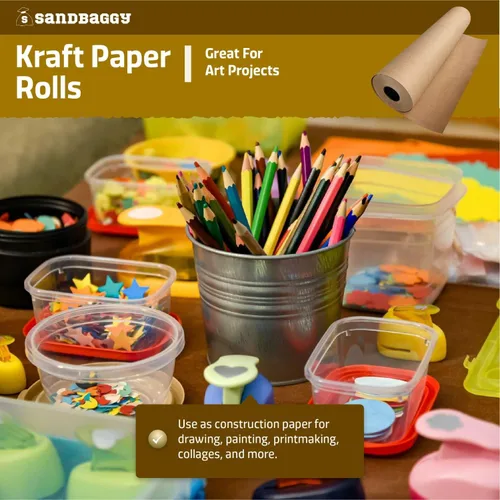 Miniatura 5 de Sandbaggy Rollos de papel kraft de alta resistencia, papel reciclado de 75 libras para envío, embalaje y embalaje, fabricados en Estados Unidos