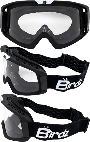 Miniatura 7 de Birdz Pelican - Gafas de protección Fitover acolchadas para ATV y motocicleta, con lente transparente