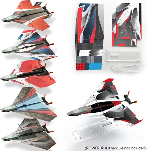 Miniatura 5 de 12 plantillas de aviones de papel para POWERUP 2.0 y 4.0. Plantillas de aviones de papel de color y soporte de exhibición para avión. POWERUP 2.0