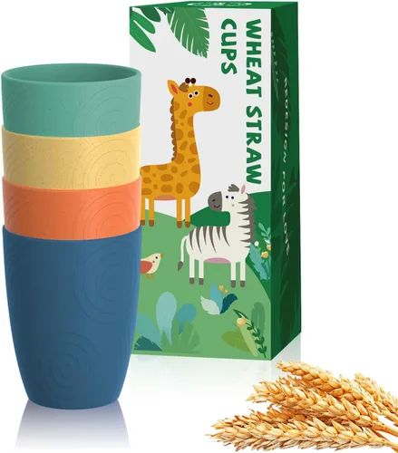 Miniatura 31 de Homienly Juego de vasos apilables con popote de trigo inastillable, vasos de cocina irrompibles para niños y adultos, reutilizables, aptos para 8