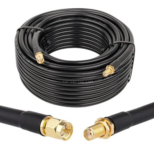 Miniatura 24 de XRDS -RF Cable SMA de 1 pie, cable de extensión SMA con conector SMA macho a SMA hembra de 50 ohmios KMR240 cable coaxial SMA de baja pérdida