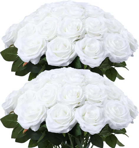 Miniatura 30 de LVEFIT 12 rosas artificiales de seda de color naranja quemado, ramo de rosas de seda de tallo largo para bodas, despedidas de soltera, fiestas