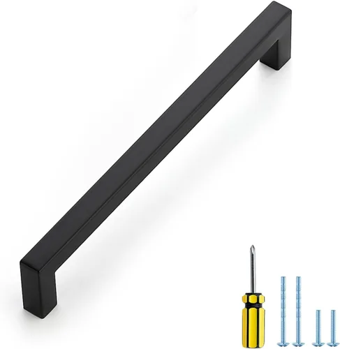 Miniatura 33 de Ravinte Paquete de 5 tiradores cuadrados de gabinete de 2-1/2 pulgadas, manijas negras para gabinetes de cocina, accesorios de cocina negros mate