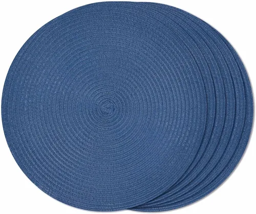 Miniatura 20 de FunWheat Juego de 4 manteles individuales redondos trenzados para mesas de comedor, manteles tejidos resistentes al calor, 15 pulgadas