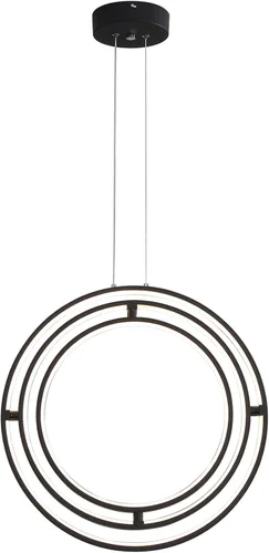 Miniatura 8 de Candelabro moderno negro redondo LED colgante, lámpara contemporánea, luz colgante regulable para comedor, cocina, dormitorio, sala de estar, 68 W