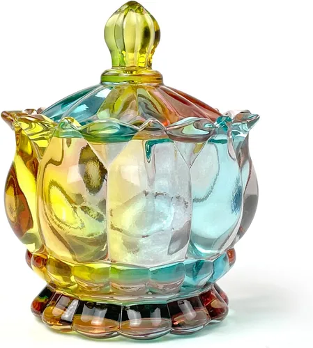 Miniatura 11 de Frasco de vidrio para caramelos de Navidad con relieve de lujo, con tapas, para joyas, tarros de caja de joyería small crown