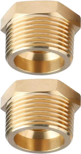 Miniatura 6 de 2 piezas 1" NPT macho x 1/2" NPT hembra buje hexagonal adaptador de accesorios roscados reductor de latón de CX WONDERLAND