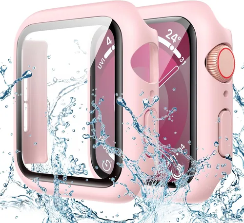 Miniatura 10 de Goton - Funda impermeable para Apple Watch 38 mm Series 3 2 1, protector de pantalla de vidrio templado, protección completa de policarbonato duro
