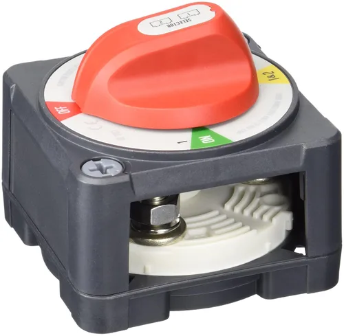 BEP 771-S-EZ Marinco Power Products Pro Installer 1-2-Both Off EZ-Mount Interruptor selector de batería, negro