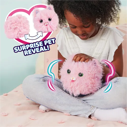 Miniatura 4 de WHAT THE FLUFF?, Purr 'n Fluff, juguete interactivo sorpresa con más de 100 sonidos y reacciones, juguetes para niños para niñas de 5 años
